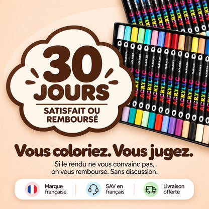 Feutres acryliques double pointe