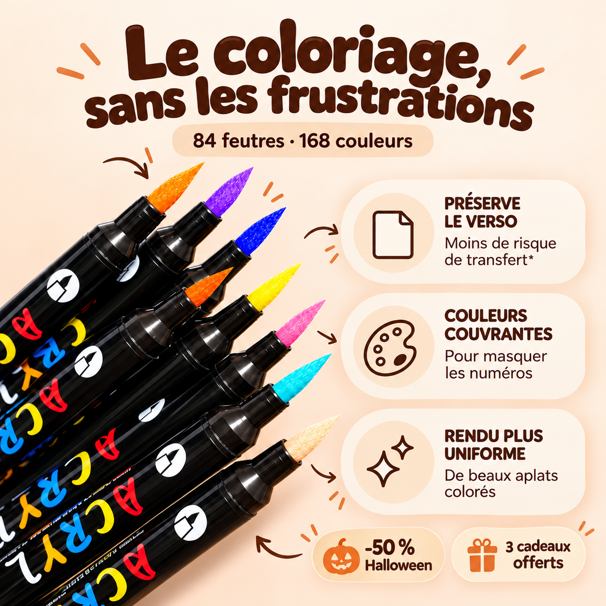 Feutres acryliques double pointe