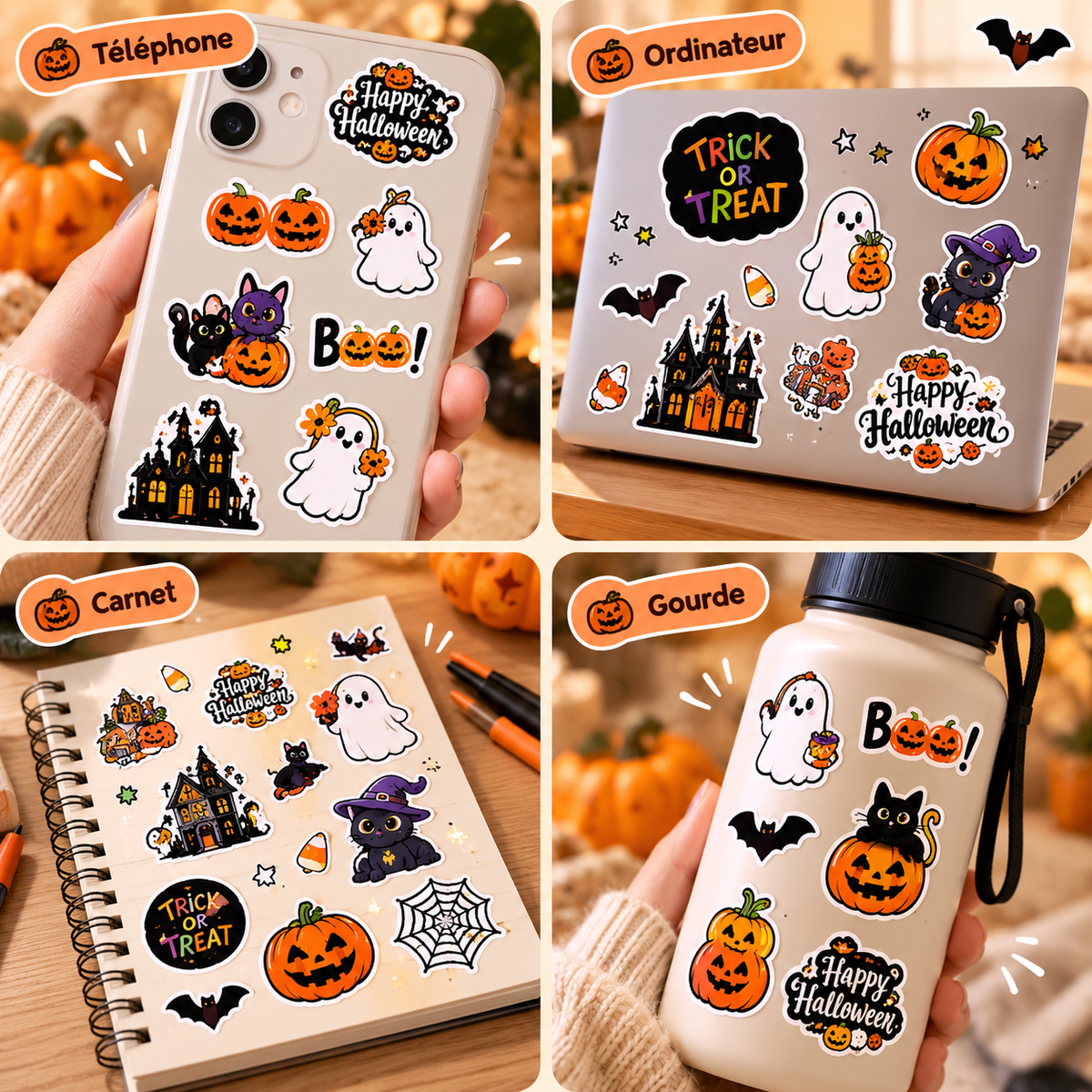 Pack de 50 Stickers Halloween